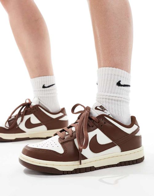 Dunk Low sneakers in white and brown