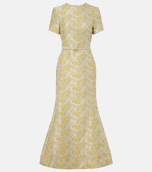 Caraline floral jacquard cocktail dress