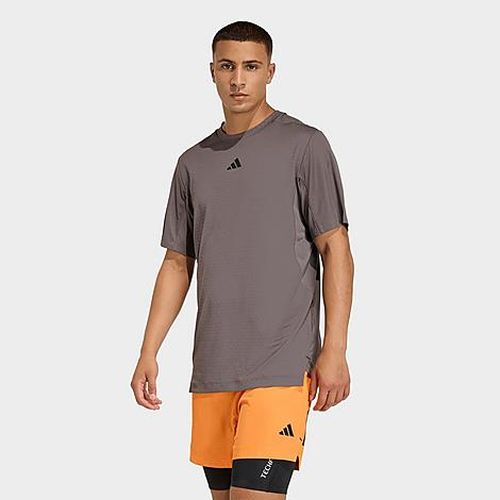 Men's D4T Power 3-Stripes T-Shirt in Charcoal