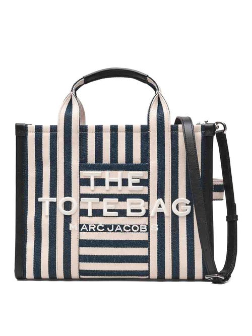 The Tote Bag With White And Blue Stripes