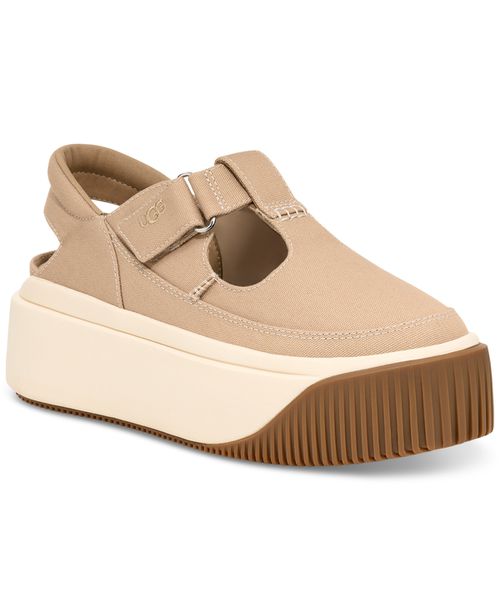 Women's Ez-Duzzit T-Strap Platform Flats - Mustard Seed