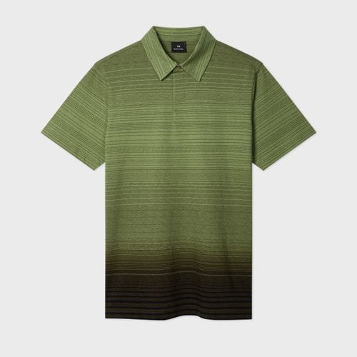 Khaki Gradient Stripe Polo Shirt Green