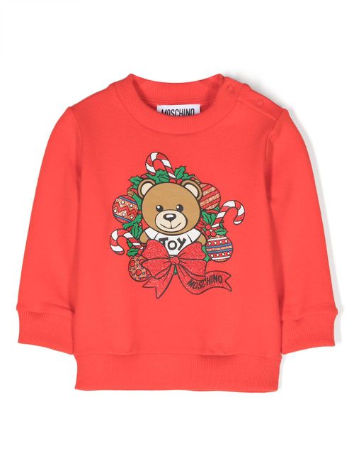 Teddy Bear-print sweatshirt - Red