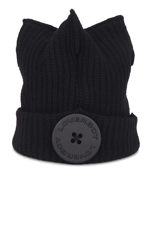 Charles Jeffrey LOVERBOY Box Beanie in Black - Black. a