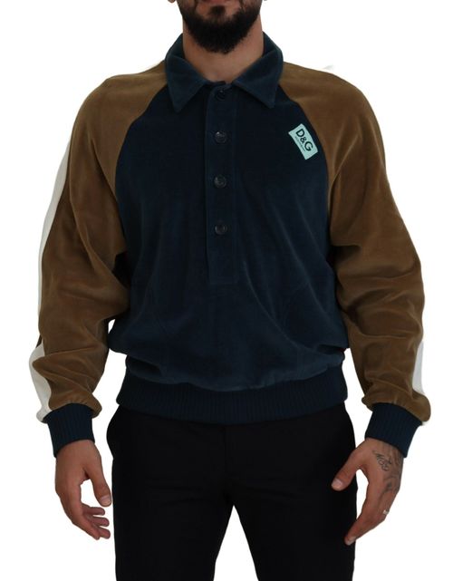 Color-Block Cotton Polo Shirt — Navy