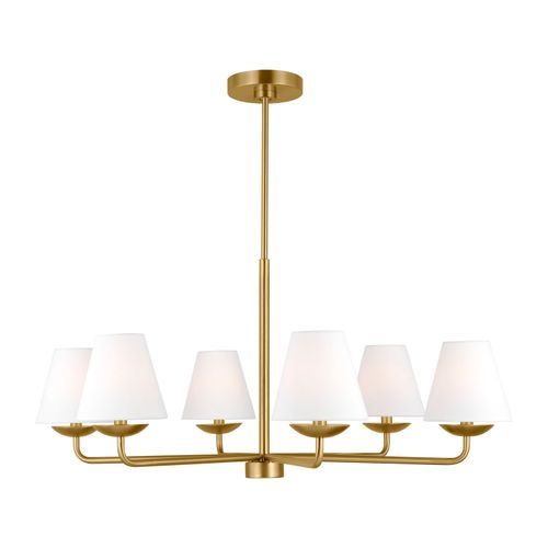 Satin Brass Chandelier from the Albion Collection