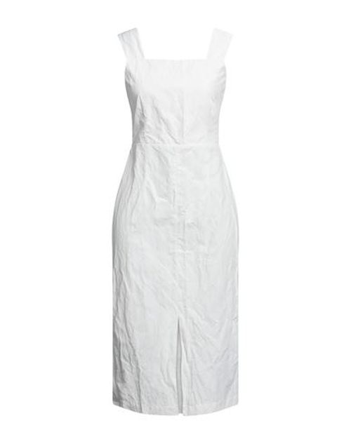 Liviana Conti Woman Midi dress White Size 6 Polyamide, Cotton, Metallic fiber