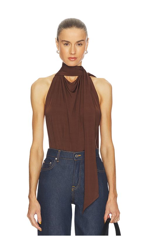 Camila Coelho Jaci Bodysuit in Espresso. XS also in L, M