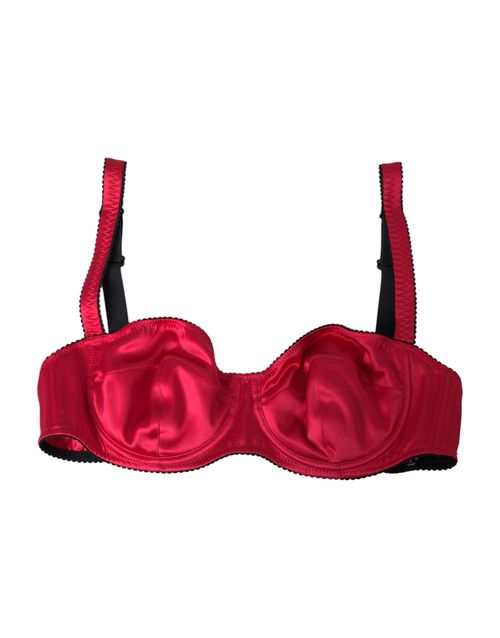 Silk Stretch Balconcino Bra — Red