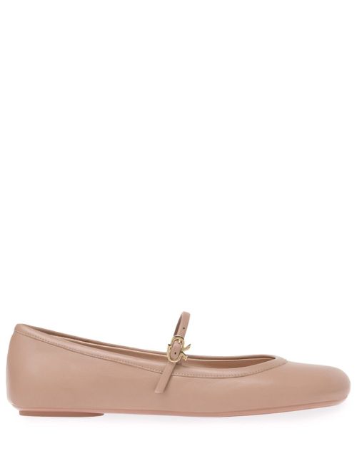 Carla leather ballerina shoes - Neutrals