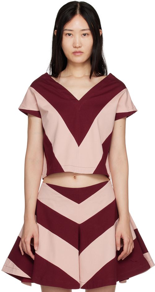 Burgundy &amp; Pink Jack Top
