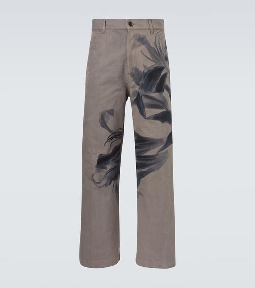 Printed cotton chinos