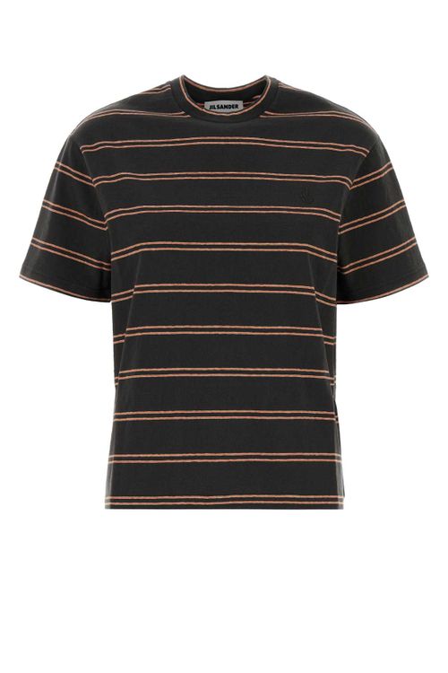 Striped Cotton T-Shirt — Black