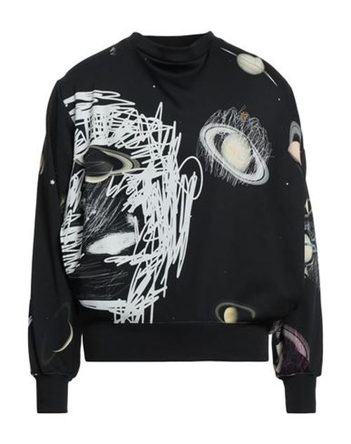 Man Sweatshirt Black Size L Polyamide, Cotton