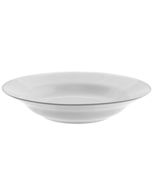 Set of Six Silver Line Rim Soup Bowls