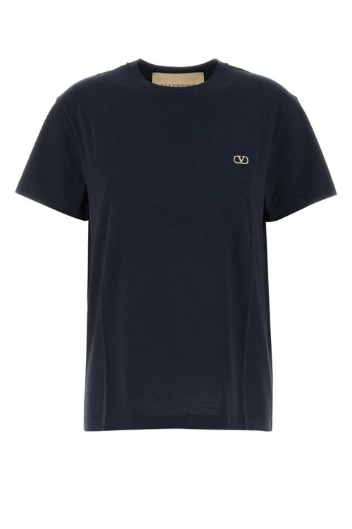Logo-Embroidered Cotton T-Shirt — Navy