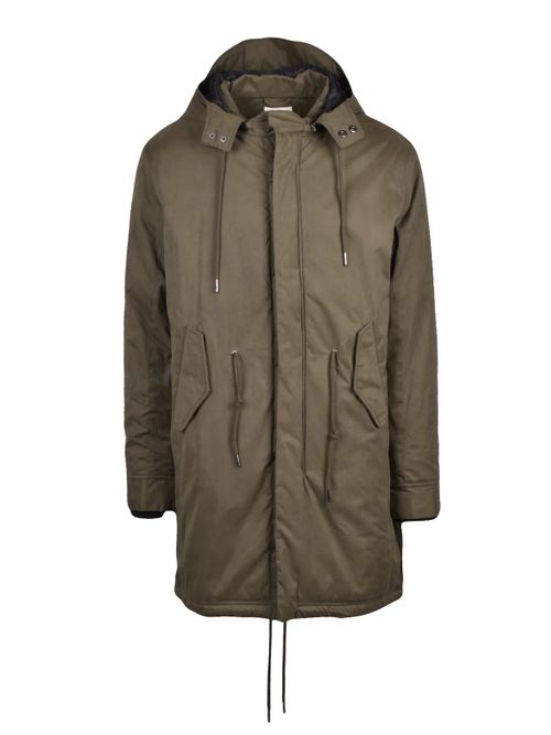Durable Cotton-Blend Green Parka With Adjustable Features