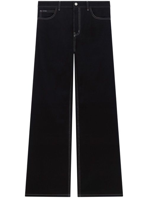 Mid-rise wide leg jeans - Black