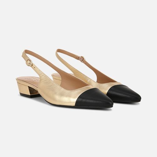 Banks Slingback Shoes, Dark Gold/black Leather
