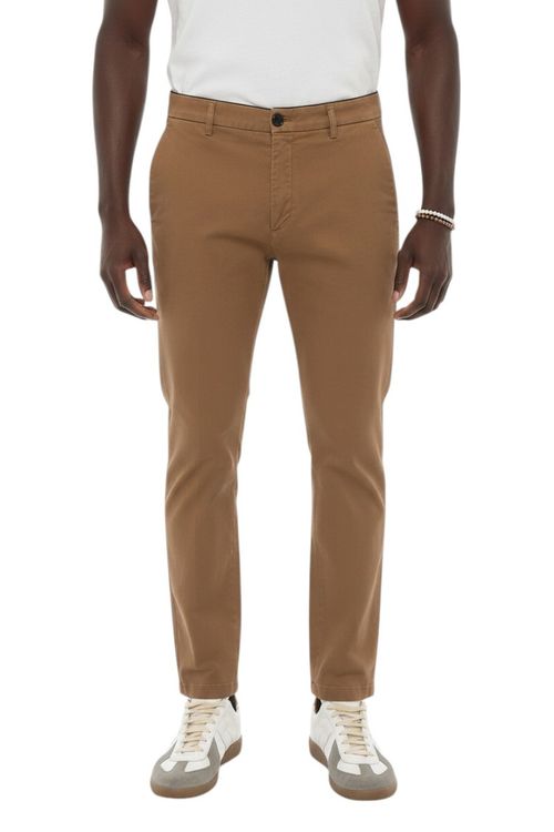 Brown Slim Solid Trousers