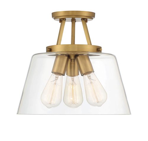 Savoy House Calhoun 3-Light Ceiling Light in Warm Bras