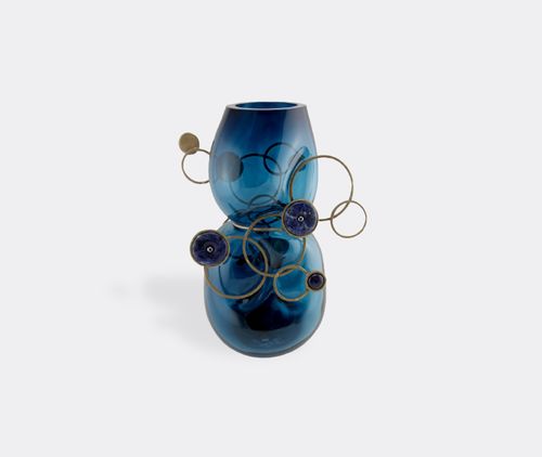 'fairground' Vase, Duck Blue And Bronze