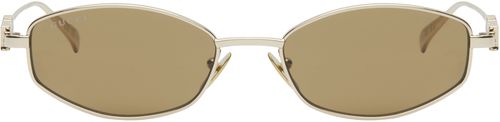 Gucci Gold Oval Frame Sunglasses