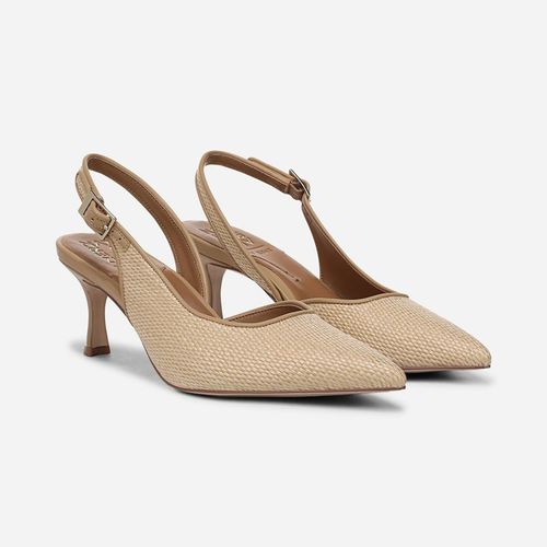 Felicia 5 Slingback Dress Shoe Shoes, Natural Tan Faux Raffia