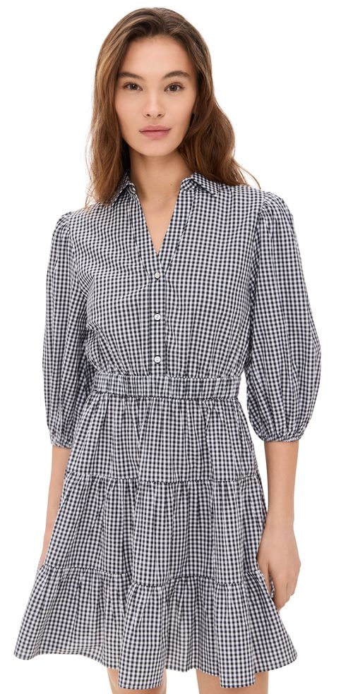 Gingham Collared Dress Black Gingham
