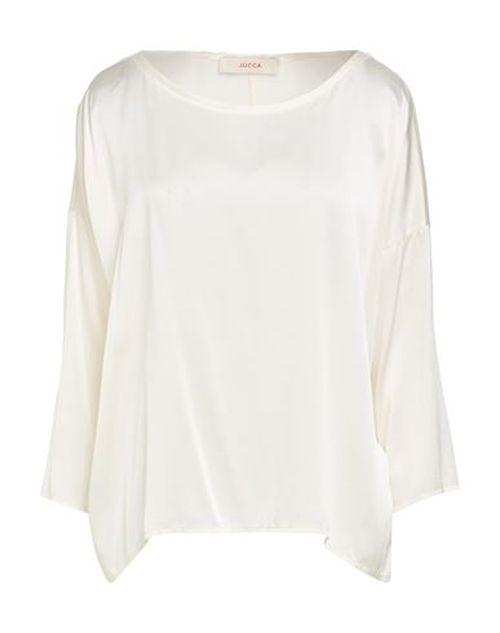 Woman Top Cream Size 2 Silk, Elastane