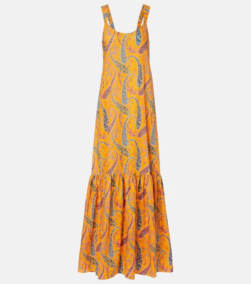Printed cotton cady maxi dress
