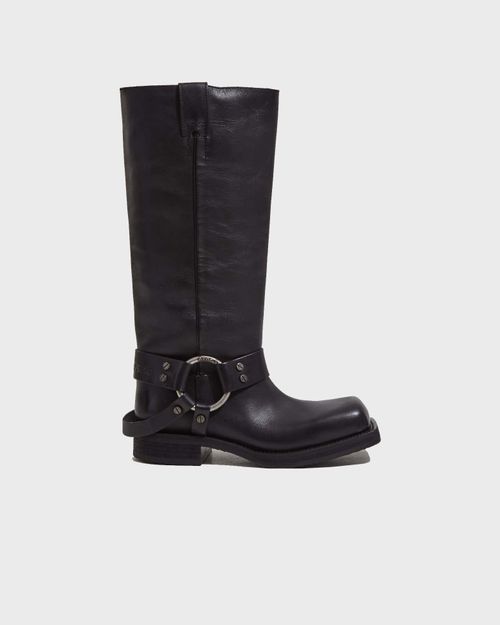 Acne Studios Buckle Leather Boots Black EUR