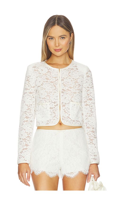 LoveShackFancy Junetta Jacket in Ivory. 10. Also , 0