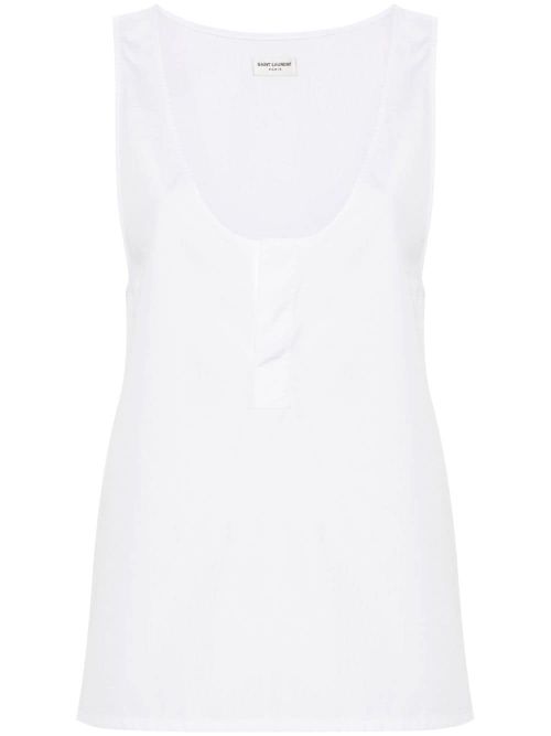 Semi-sheer Henley Tank Top