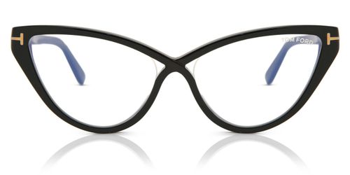 Tom Ford FT5729-B Blue-Light Block 001 Women's Eyeglasses Black Size 56 (Frame Only) - Blue Light Block Available