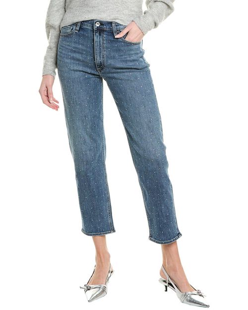 Hattie Medium Wash Jewels Ankle Straight Jean