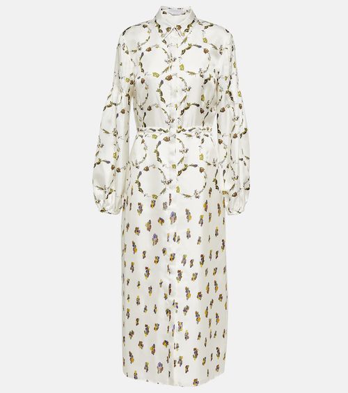 Mauri printed silk twill maxi dress