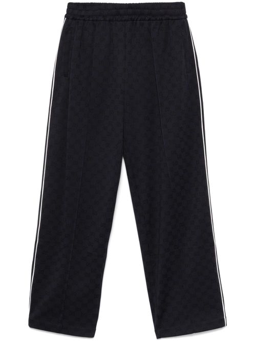 Logo-print tack pants - Blue