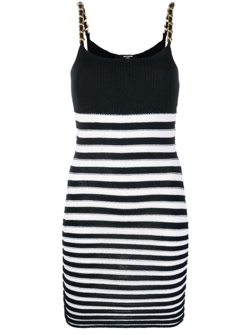 Sleeveless knitted dress - Black