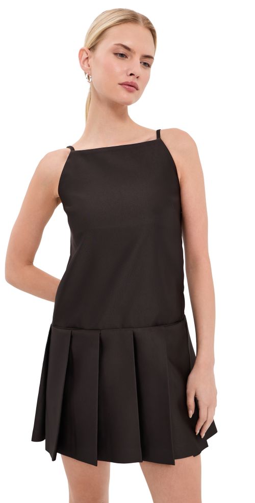 Silk Sleeveless Mini Dress Dark Chocolate Brown