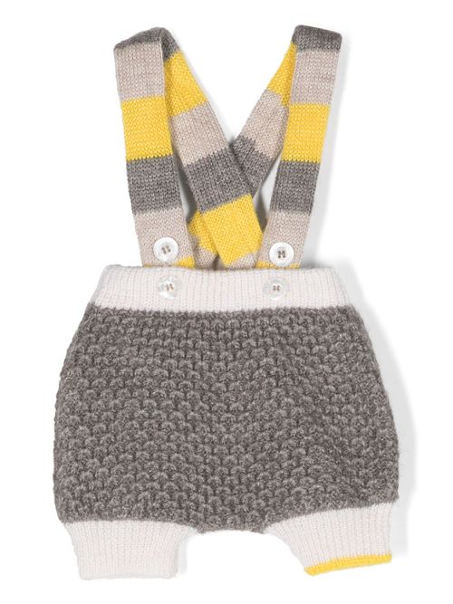 Overall alpaca wool-blend shorts - Grey