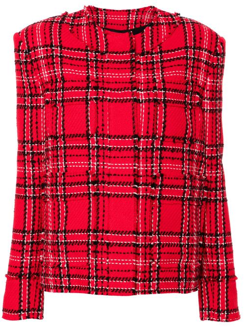 Checked tweed jacket - Red