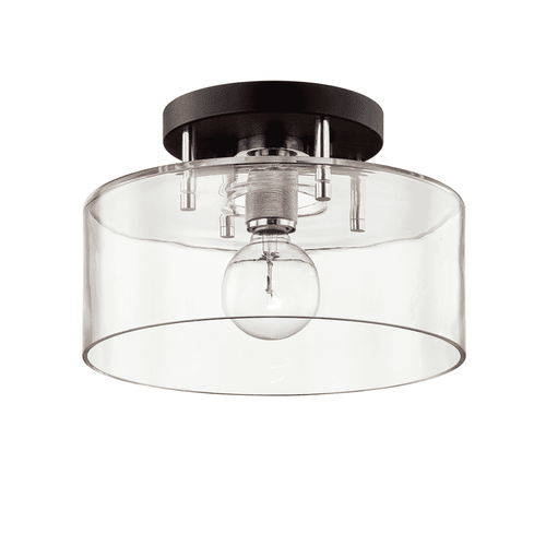 Troy Bergamot Station Ceiling Light in Carbide Black & Polished Nicke