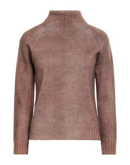 Woman Turtleneck Brown Size 4 Wool, Cashmere