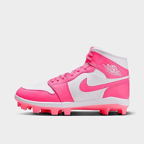 Men's Air 1 Retro MCS Baseball Cleats in White/Sunset Pulse/Digital Pink