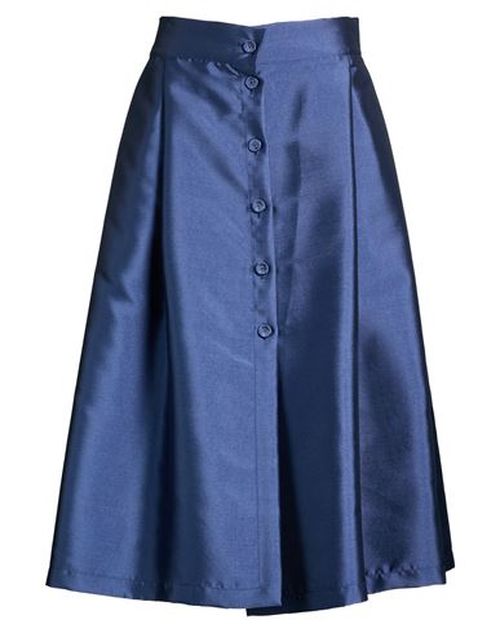 Woman Midi skirt Blue Size M Polyester