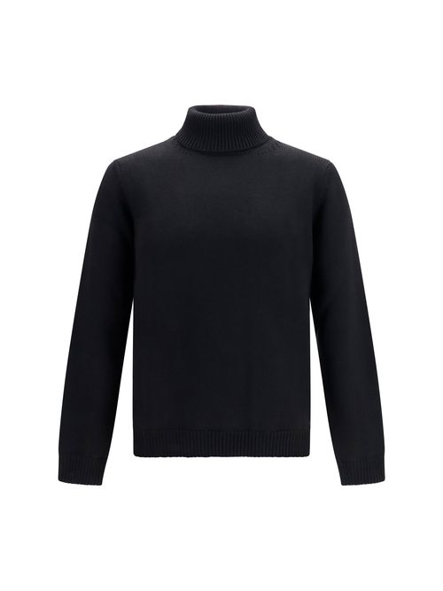 Merino Wool Turtleneck Sweater — Black