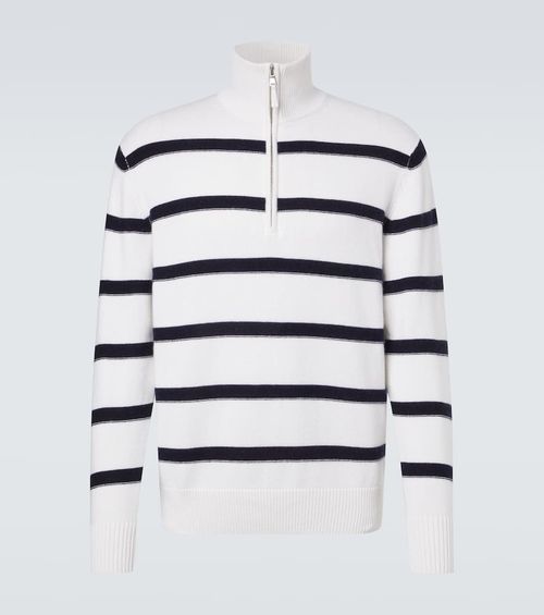 Striped cotton and cashmere sweater