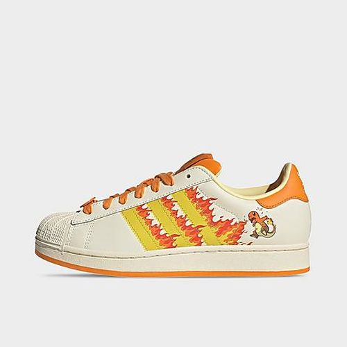Men's Originals x Pokémon Superstar II Charmander Casual Shoes in Cream White/Shock Yellow/Bright Orange