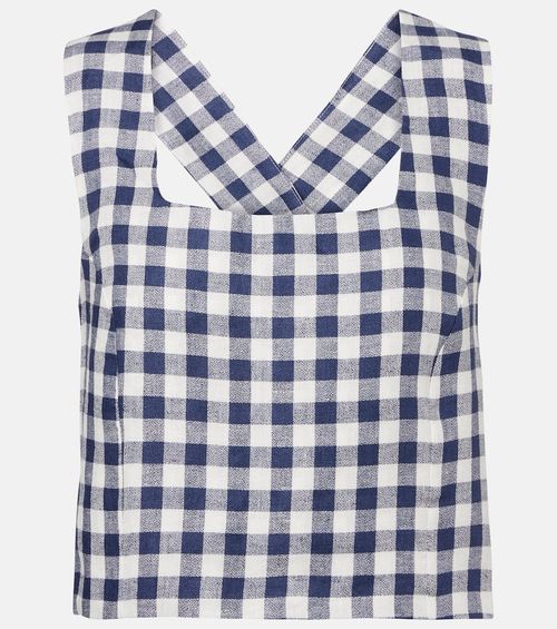 Cozumel gingham linen crop top